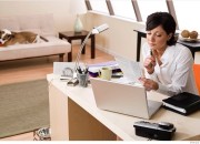 Woman working in home office