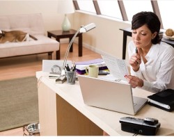 Woman working in home office